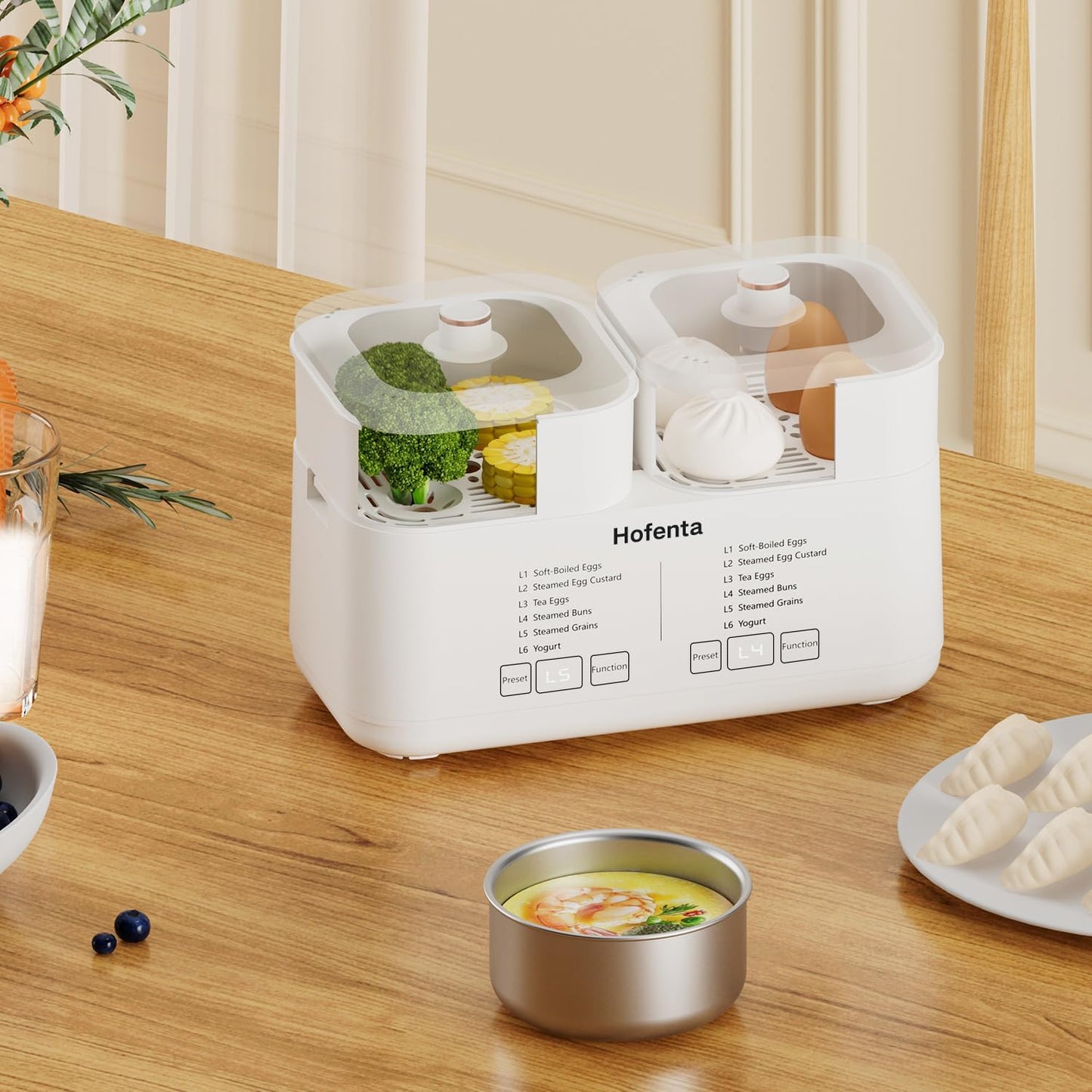 Rapid Electric Egg Cooker - Hard Boiled Egg Boiler with Timer & Auto Shut-Off | 16 Egg Capacity, 2 Tiers
