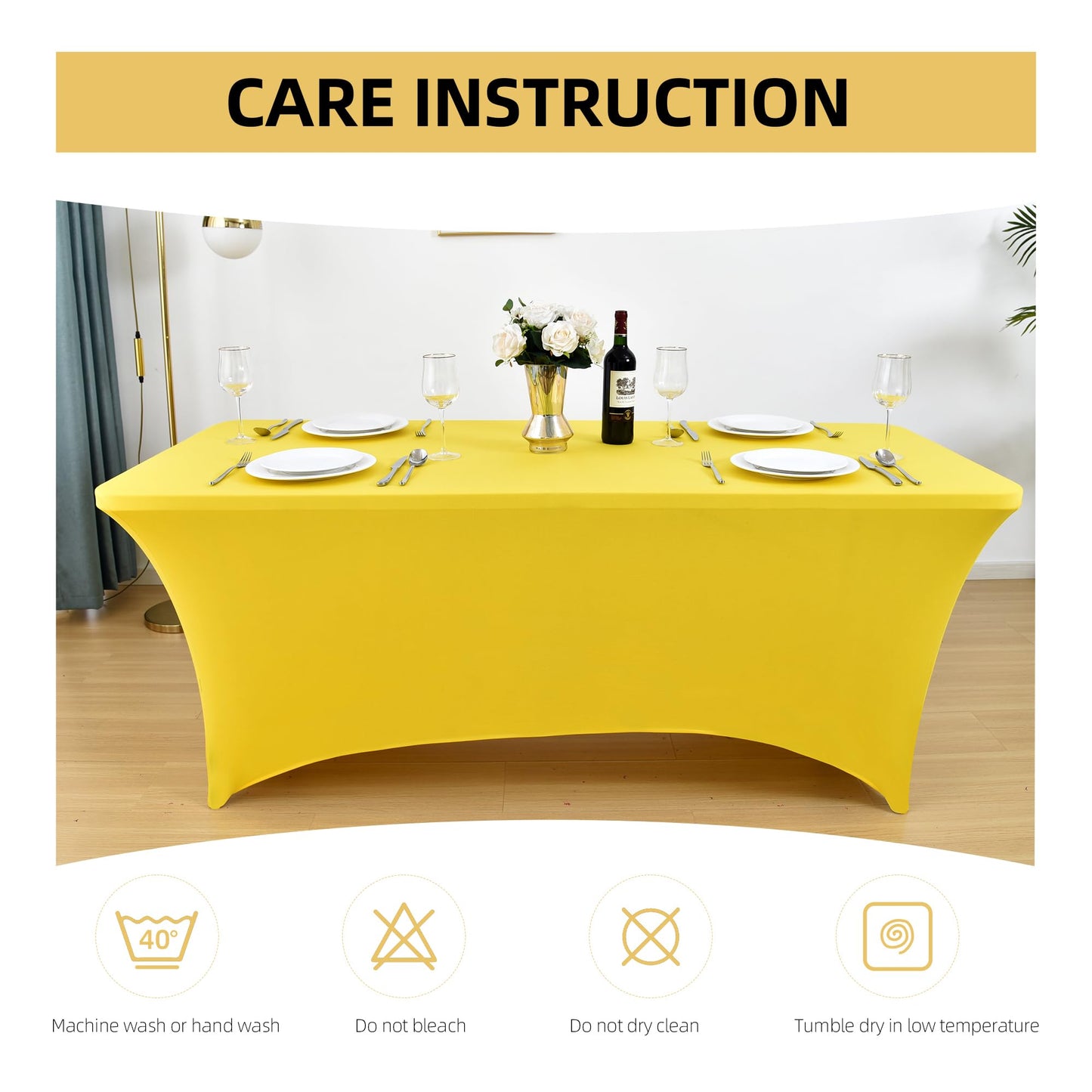 ZarzaaSik 10-Pack 6ft Spandex Table Covers for Rectangle Standard Folding Tables - Wrinkle Resistant Stretch Tablecloths - Ultimate Fitted Table Protector for Parties, Banquet, Wedding