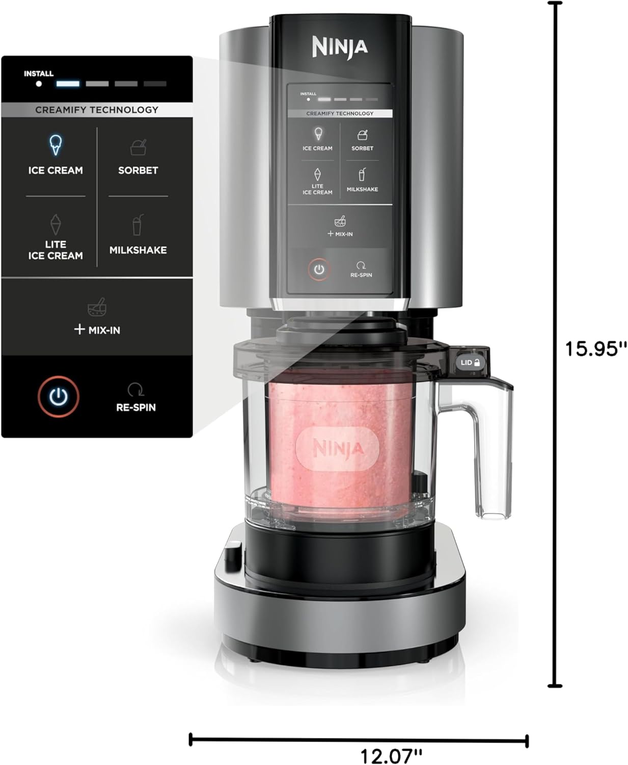 Ninja CREAMi Ice Cream Maker - 7-in-1 Versatile Machine for Gelato, Sorbet & Smoothies - Black
