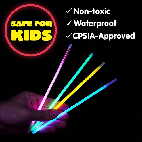 JOYIN 100 Pcs Glow Sticks - Neon Glow in the Dark Party Supplies for Birthdays & Events | Light Up Necklaces & Bracelets