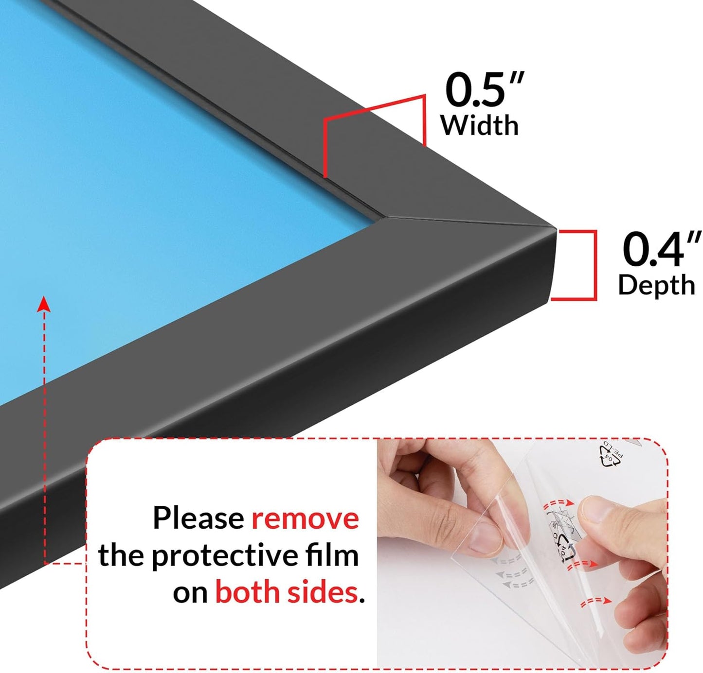 LaVie Home 10x10 Picture Frame - Classic Black Frame with HD Plexiglas for Vertical/Horizontal Display