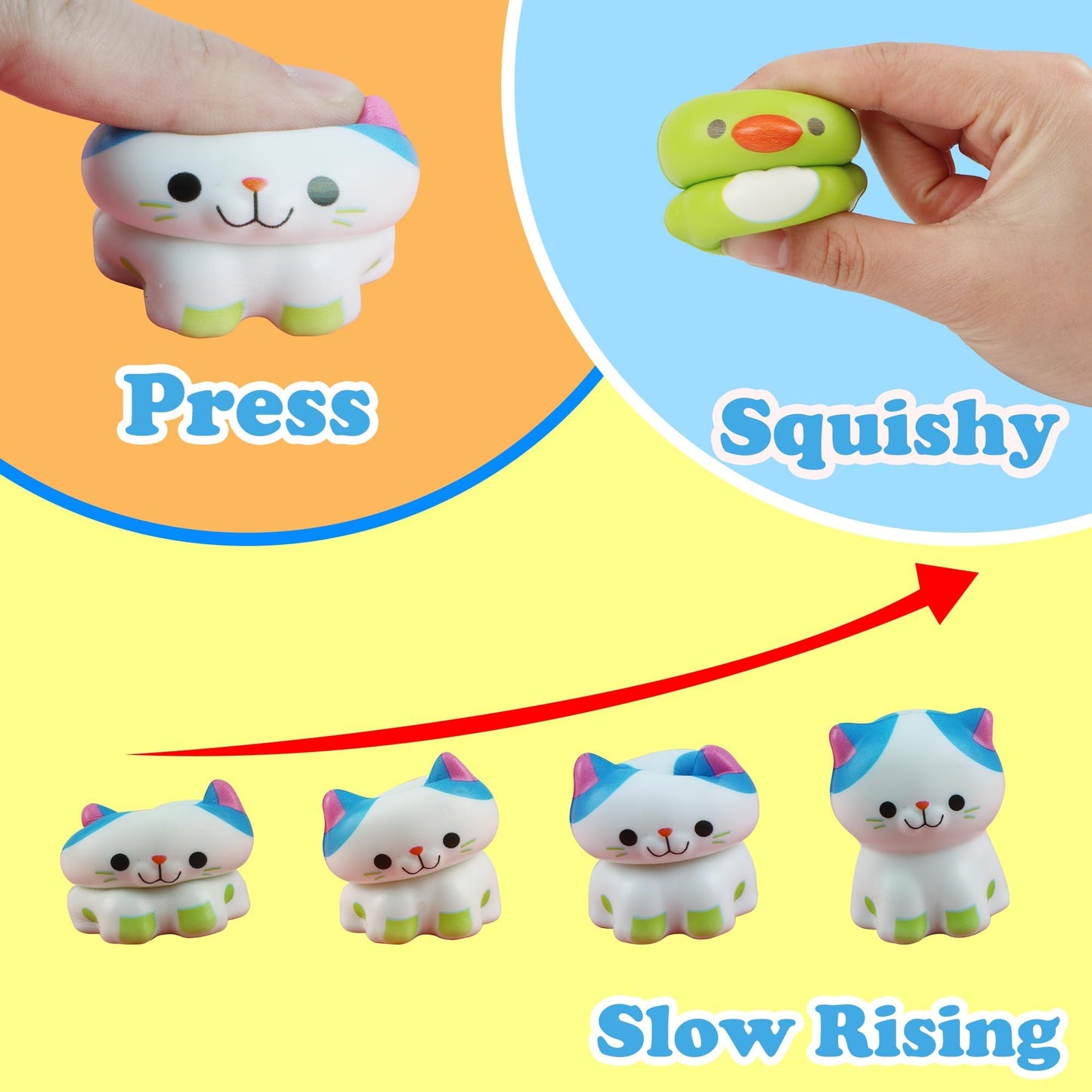 KissFuture Party Favors for Kids, 24PCS Animal Squishy Toys, Goodie Bag Stuffers for Kids, Pinata Stuffers, Birthday Gifts for Boys & Girls, Treasure Chest Prizes, Classroom Prizes