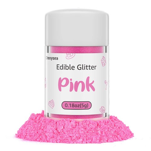 Edible Glitter,Drink Glitter Edible Dust, Edible Sparkles for Food Cupcakes,Cookies,Candy Sugar,Pops,Kosher Halal Certified Food Grade Coloring for Wines,Cocktails,Champagne,Beverages - Pink