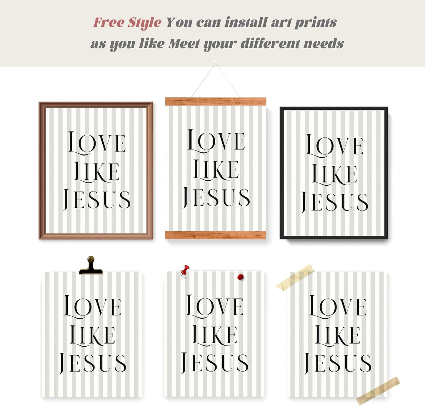 LARTSFRO Coquette Black Bow Wall Art Decor - Inspirational Bible Verses | Set of 4 Unframed 10x8 Inch Pictures
