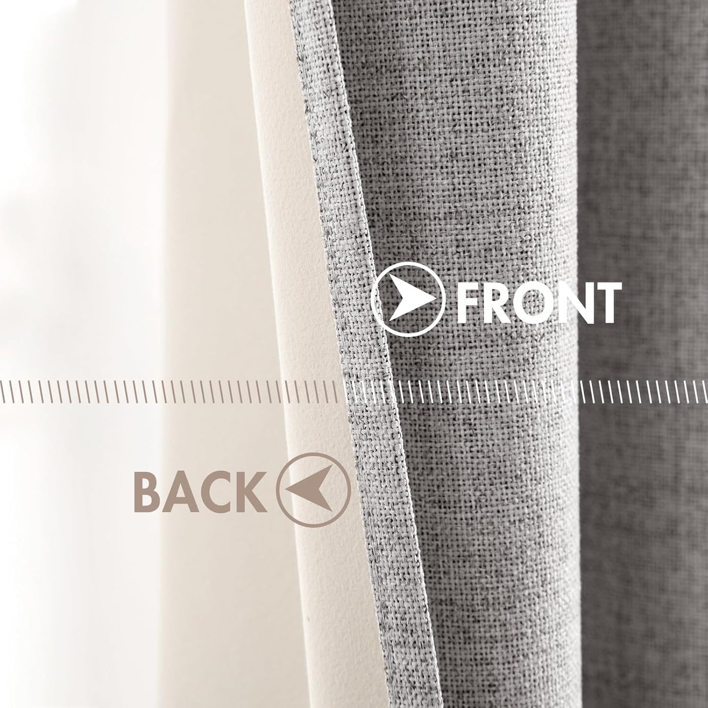 MIULEE 90-Inch Linen Texture Curtains - 100% Blackout Thermal Insulated Light Gray Drapes | 52x90 Inch (2 Panels)