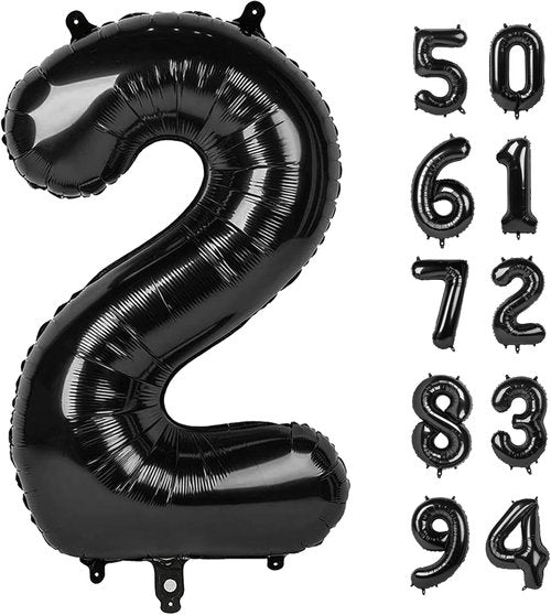 IWERP 40-Inch Black Balloon - Unisex Birthday Decoration | Reusable Self-Sealing Foil Mylar