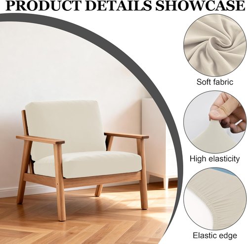BIETYONE Patio Cushion Covers - 4Pcs Stretch Slipcovers for Outdoor Furniture | Washable & Reusable