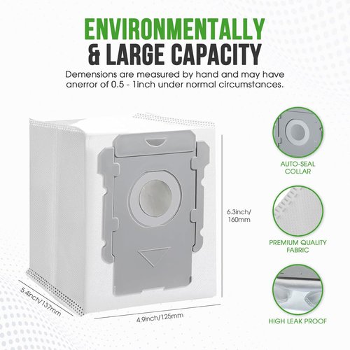 iRobot Premium Vacuum Bags - Compatible with i7+, i3+, j7+, s9+ | 12 Dirt Disposal Bags