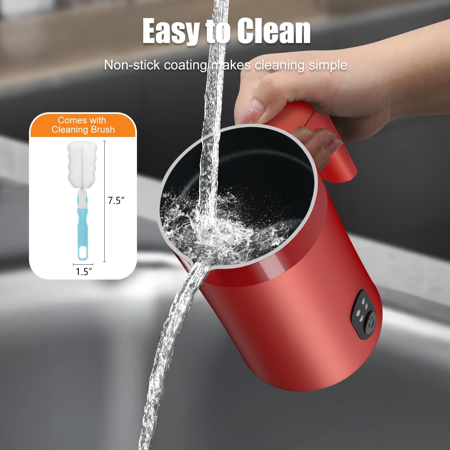 Milk Frother, 4-in-1 Electric Milk Steamer and Frother, 13.5oz/400ml Automatic Large Capacity Warm and Cold Foam Maker, Milk Warmer and Coffee Frother for Latte, Cappuccino, Macchiato(Red)