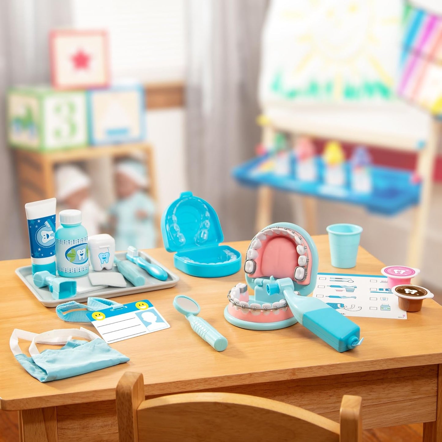 Melissa & Doug Dentist Play Set - 25-Piece Super Smile Kit with Oversized Teeth & Tools for Kids 3+