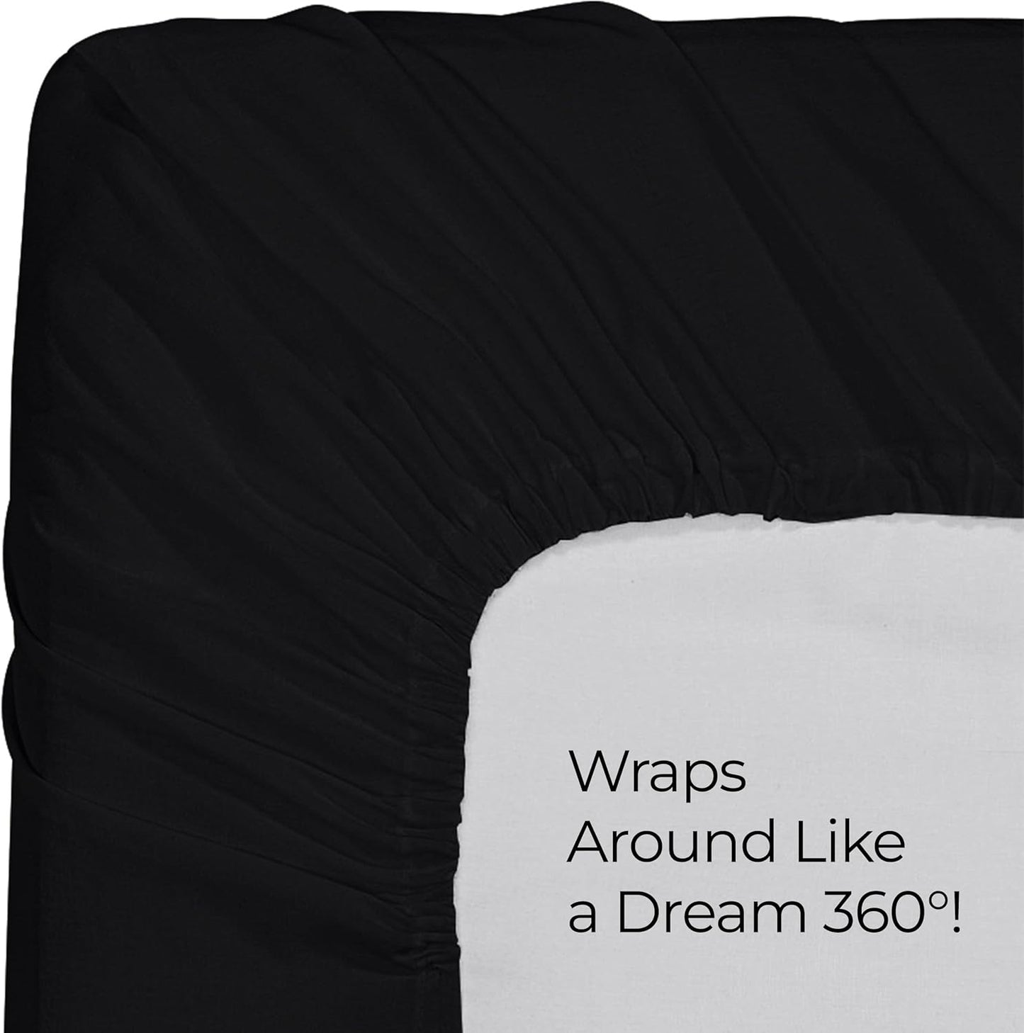 Utopia Bedding Twin Fitted Sheet - Soft Microfiber - Deep Pocket, Fade Resistant - Black