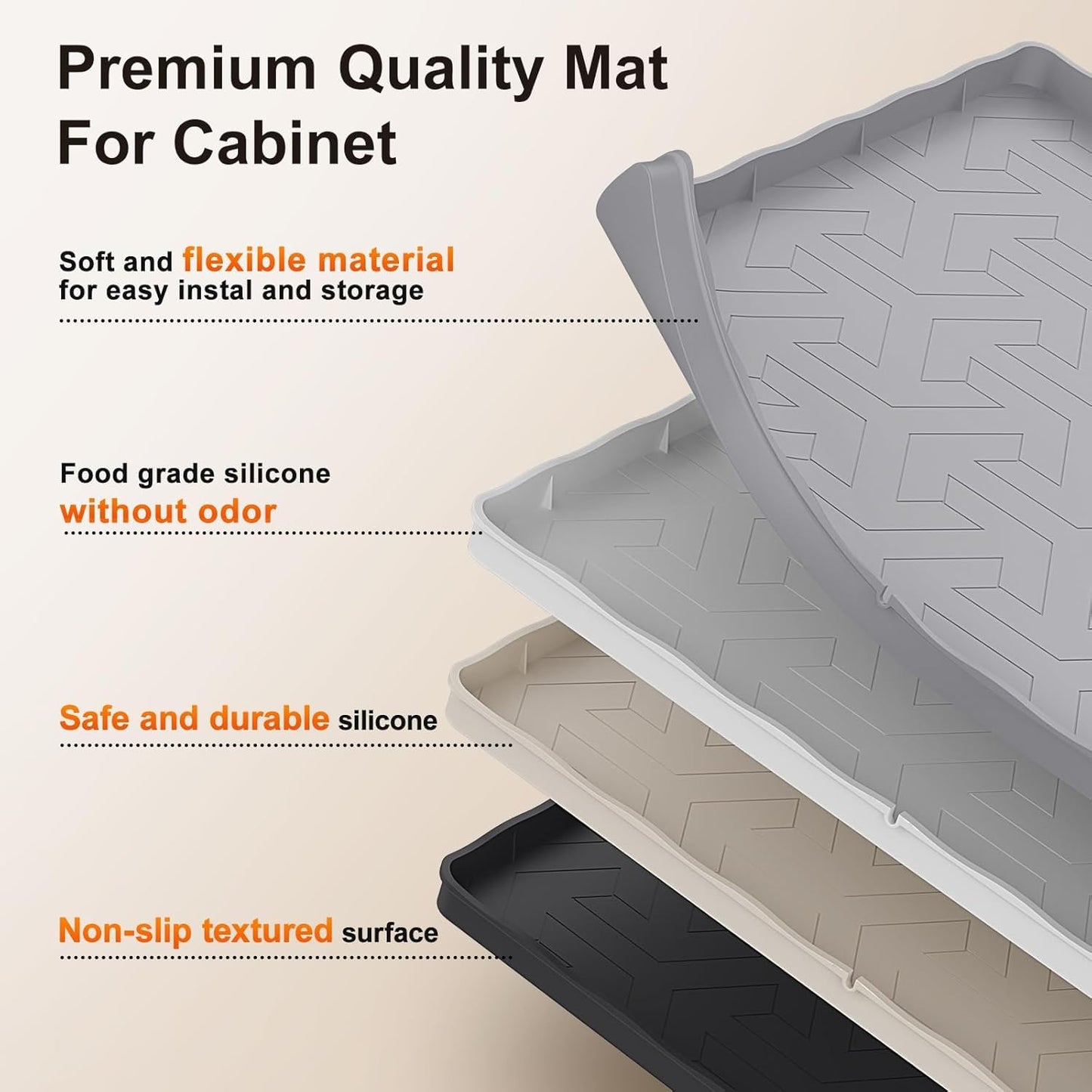 Sevenblue Under Sink Mat - Waterproof Silicone Liner & Drip Tray | 34" x 22" | Grey