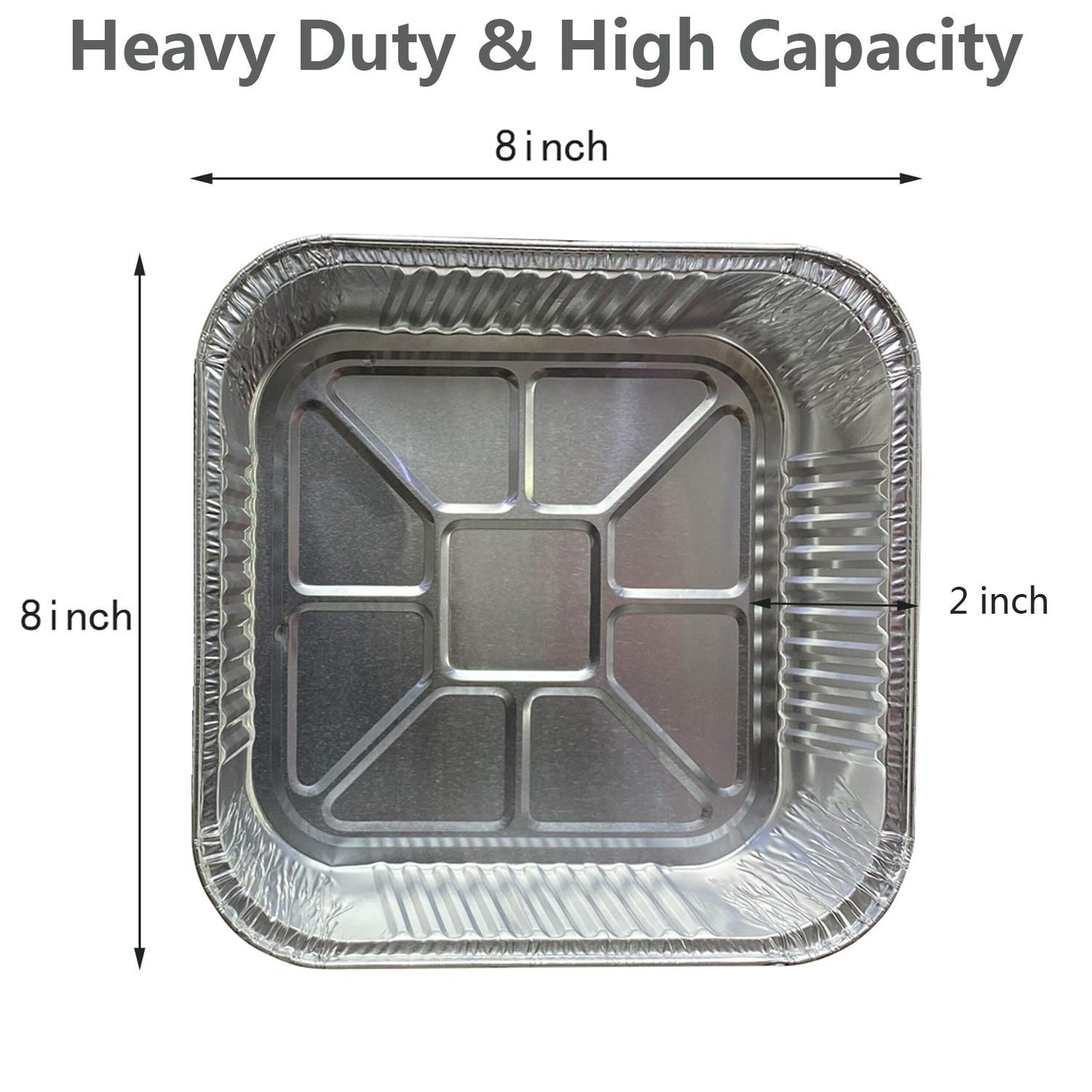 Waytiffer 25pack- 8 x 8 Aluminum foil Pans Disposable Heavy Duty Square baking Cake Pan, Cooking Tins Homemade Breads Oven Pans,Foil Pan, Baking pan Roasting