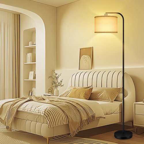 Dimmable Floor Lamp for Living Room,Arc Sofa Lamps with Remote Control,Stepless Dimmable Brightness & Colors Temperature 2700k-6500k,67 In,Tall Flexible Standing Lamp for Bedroom Study Room Office