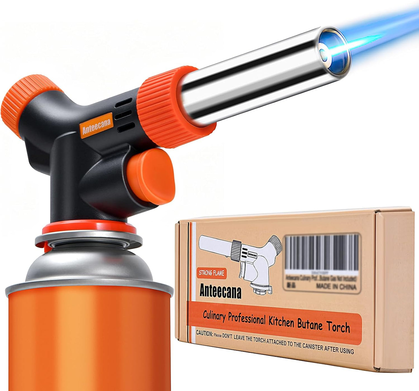 Professional Culinary Kitchen Cooking Torch - Adjustable Flame Butane Torch for Cooking | Versatile & Easy to Use