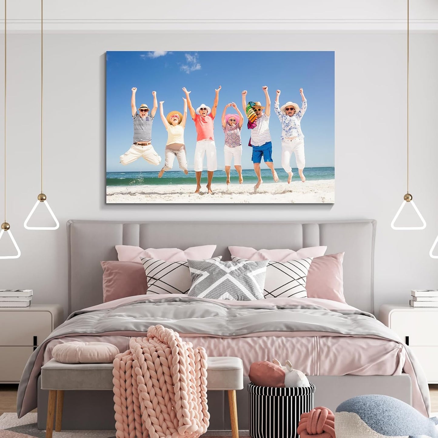 Wewejia Personalized Canvas Print - Custom Photo Wall Art for Bedroom & Living Room | 46x32 Inch