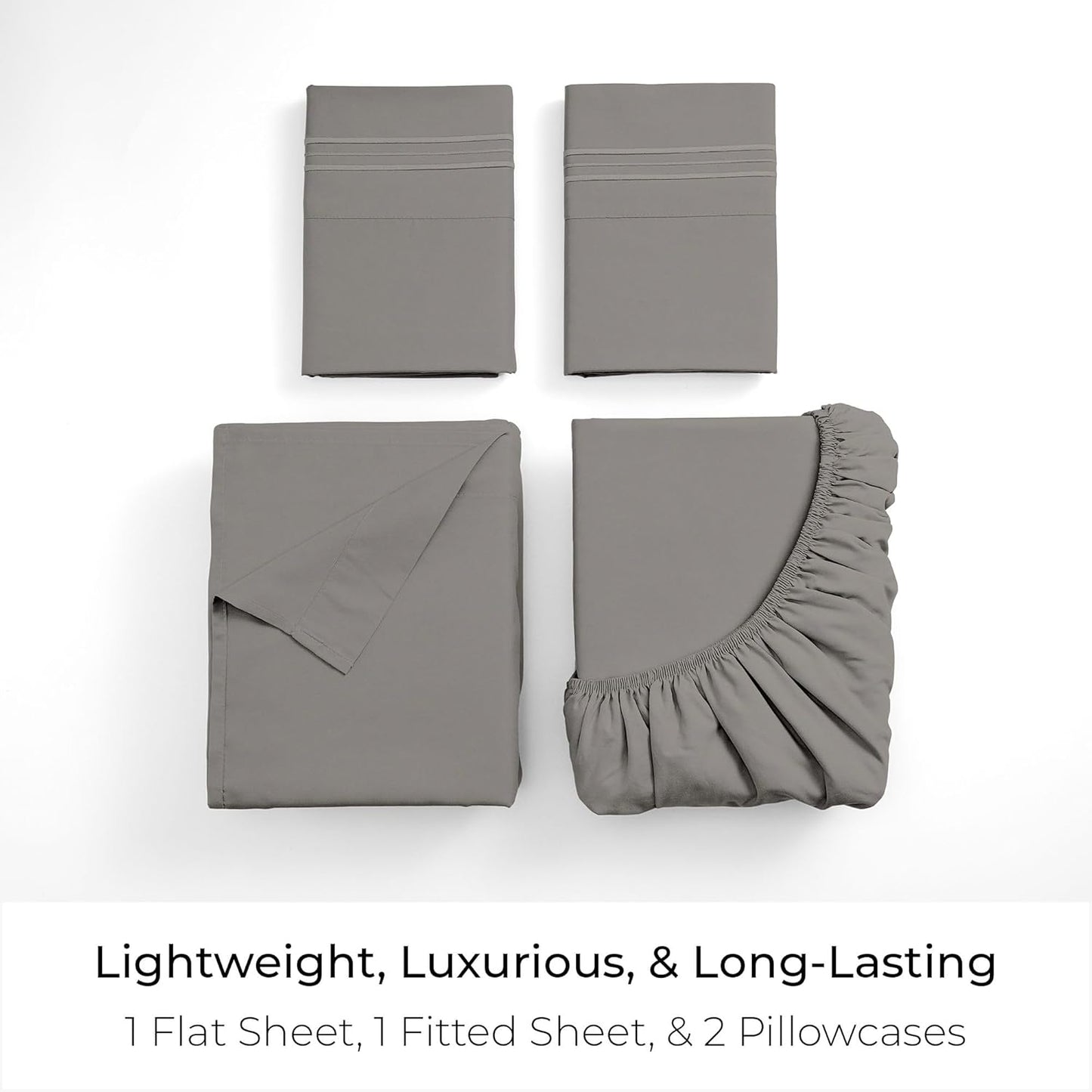 Mellanni California King Sheets Set - 4 PC Luxury Bedding | Extra Soft, Cooling, Wrinkle-Resistant (Taupe)