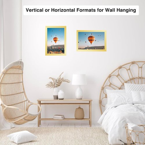 JCJMY 6x9 Picture Frame - Elegant Gold Wall & Tabletop Display for 6x9 Photos | Horizontal & Vertical Mounting