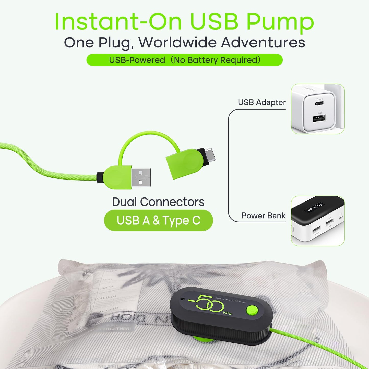 Vacbird Vacuum Bags for Travel with USB Pump, 12 Pack Carry-on Size Compression Packing Bags for Luggage and Suitcase, Space Saver Bags for Clothes and Clothing Travel