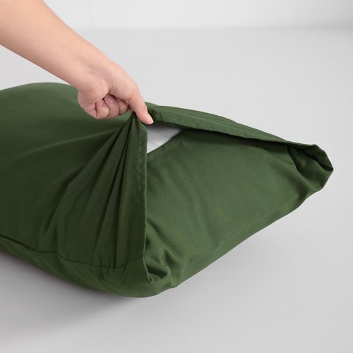 FLXXIE Pillow Cases - Soft Microfiber Standard Size Pillow Covers | Wrinkle & Stain Resistant, 2-Piece Set, Olive Green 20x26
