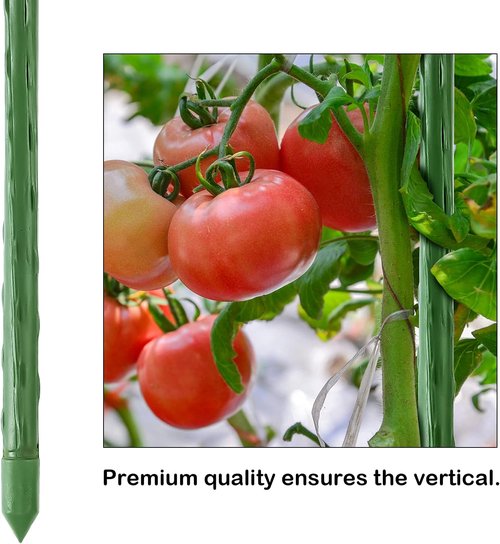 Feed Garden Garden Stakes - 36 Inch Metal Plant Support Sticks | Sturdy, Plastic Coated, 25 Pack