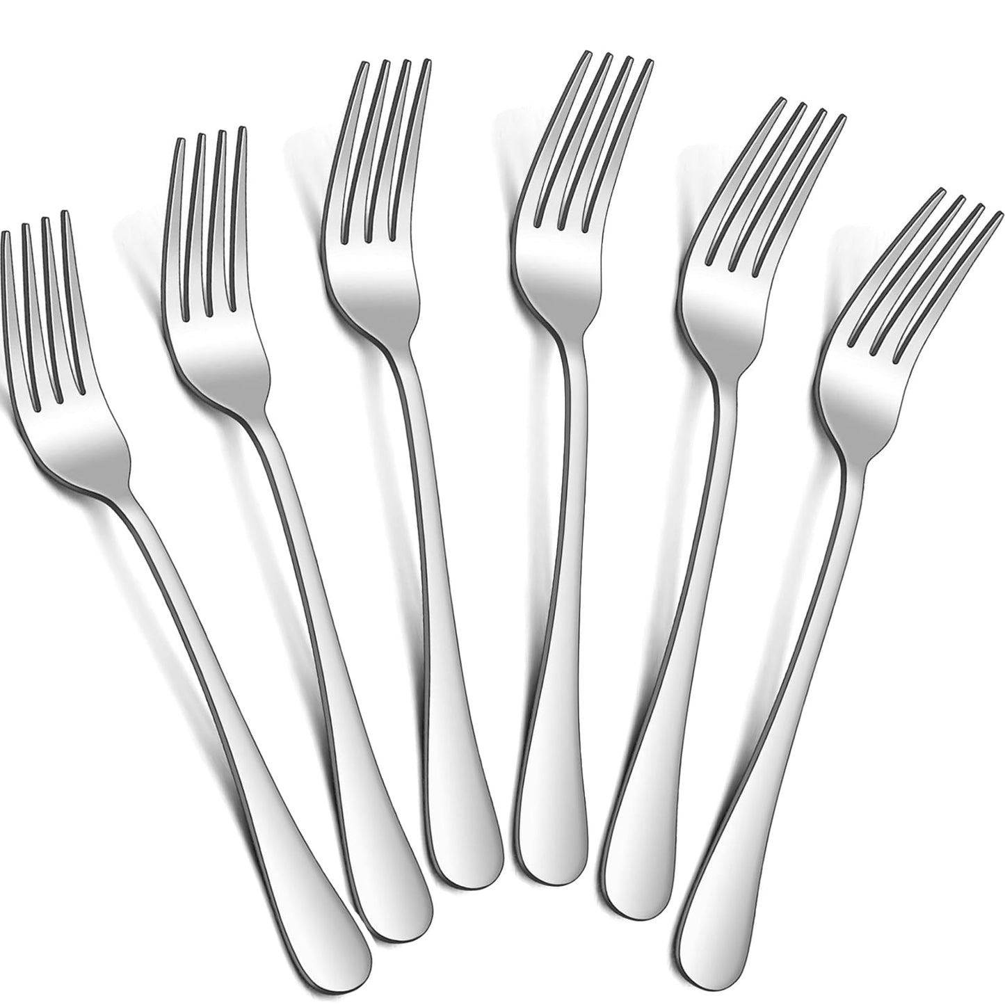 tiokin Dinner Forks Set,8 Inches Set of 6 Food Grade Stainless Steel Silverware Forks,Table Forks,Flatware Forks,Mirror Finish Dishwasher Safe,Use for Home,Kitchen or Restaurant