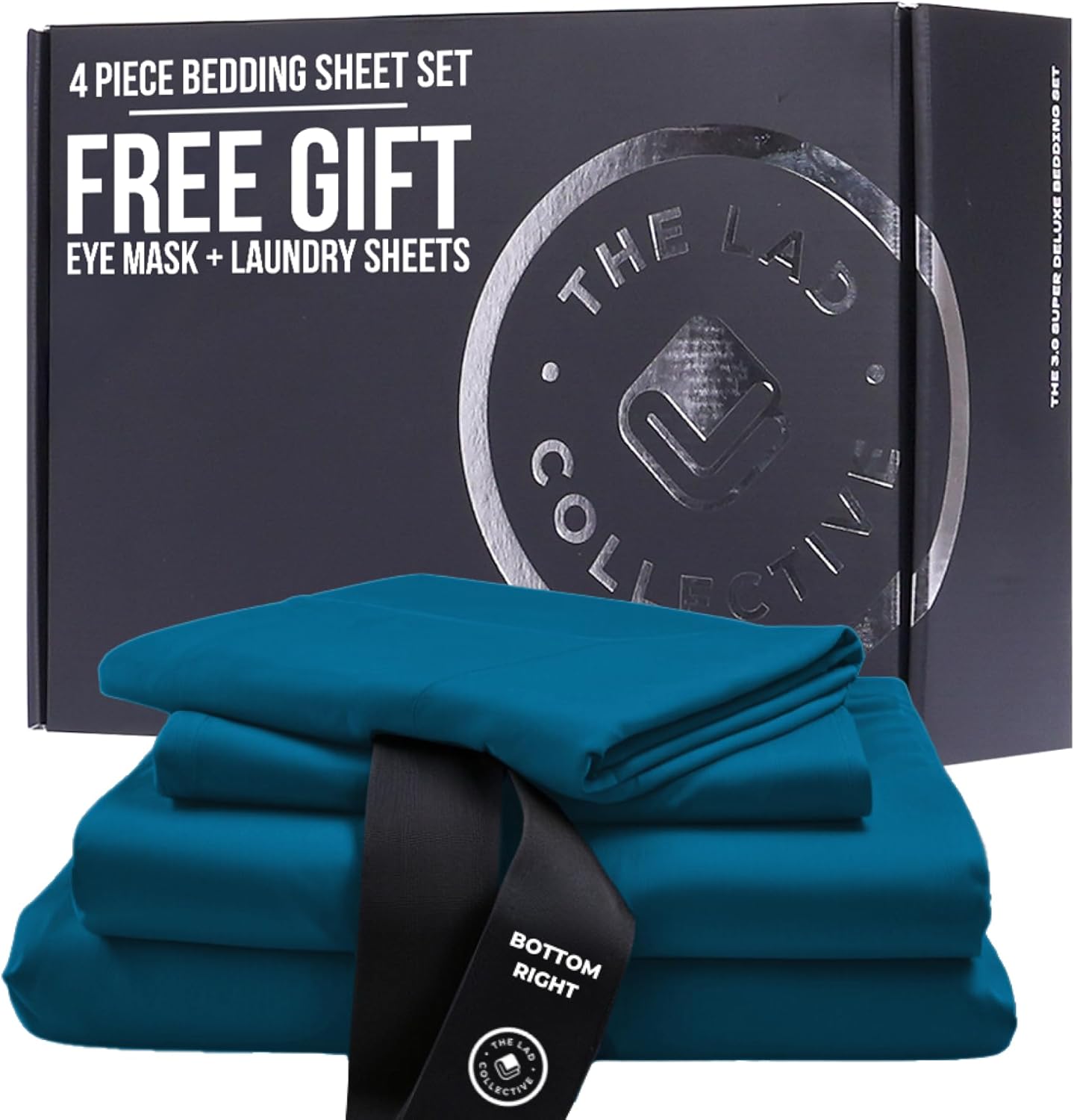 LAD Collective 3.0 - Luxury 4-Piece Cotton Bedding Set with Fitted Sheet & Pillowcases - Maui/Twin XL