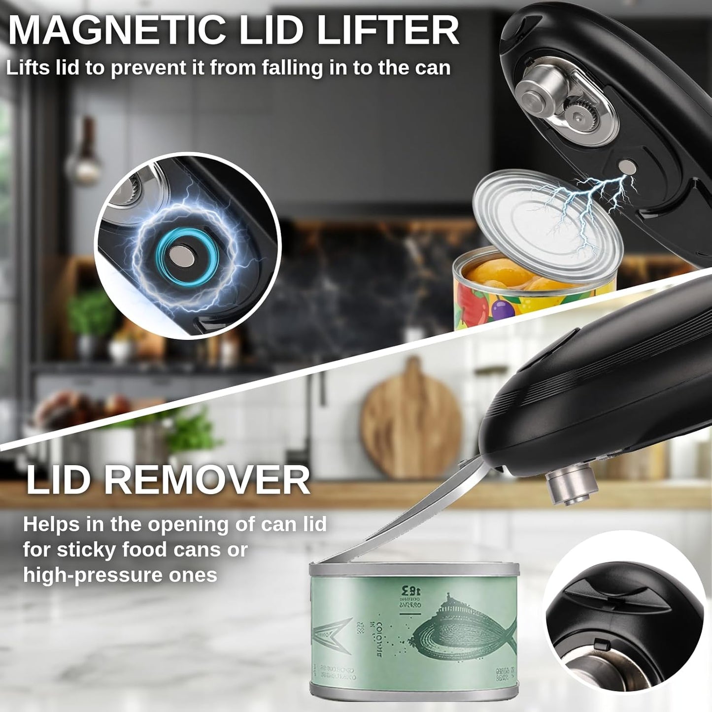 Skiennix Electric Can Opener - One Touch Automatic, Smooth Edge Design | Ideal for Seniors & Arthritis Relief