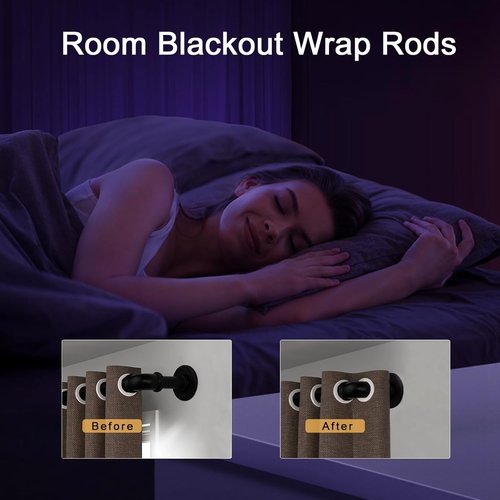 Black Curtain Rods by [Brand Name] - Adjustable 18 to 88 Inch Industrial Design | 1 Inch Diameter, Wall or Ceiling Mounted