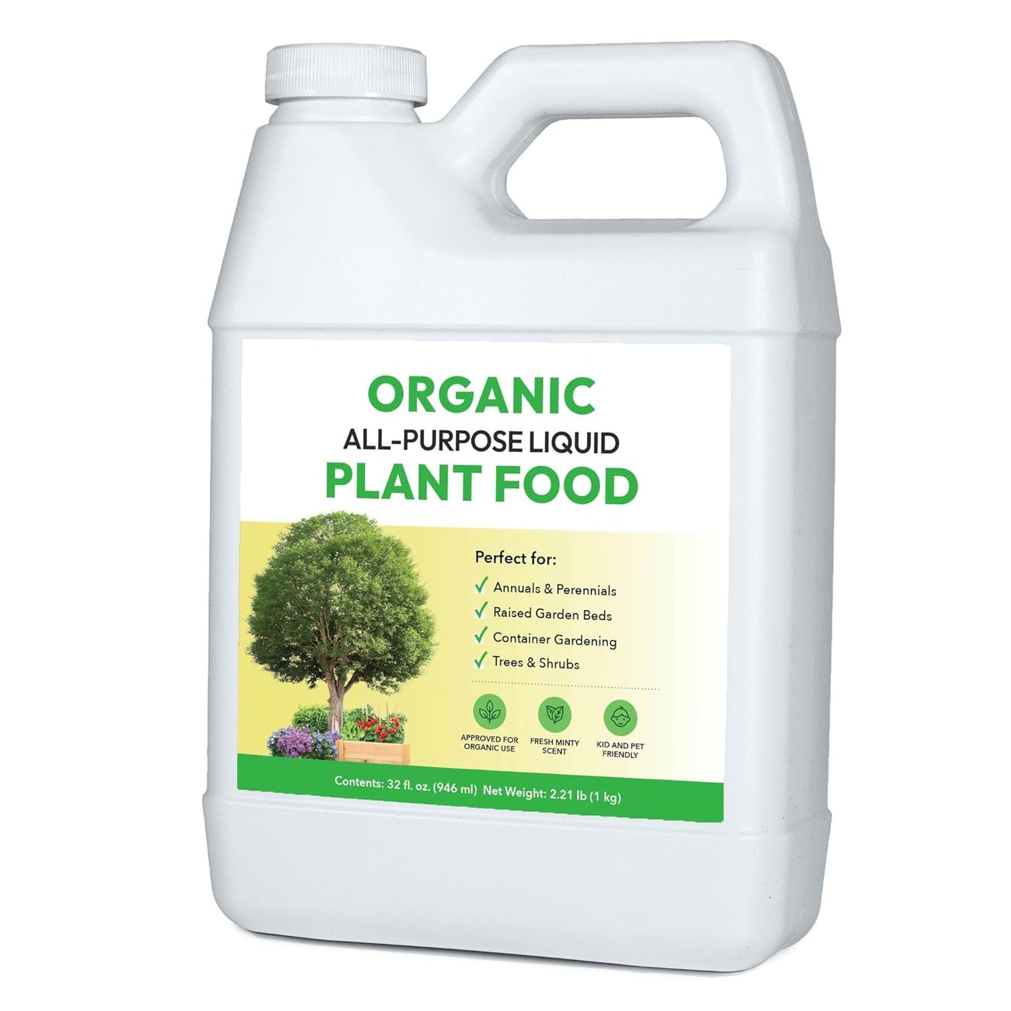 Organic All-Purpose Liquid Plant Food - Concentrated Fertilizer for Outdoor Plants | 32oz Mixes to 32 Gallons