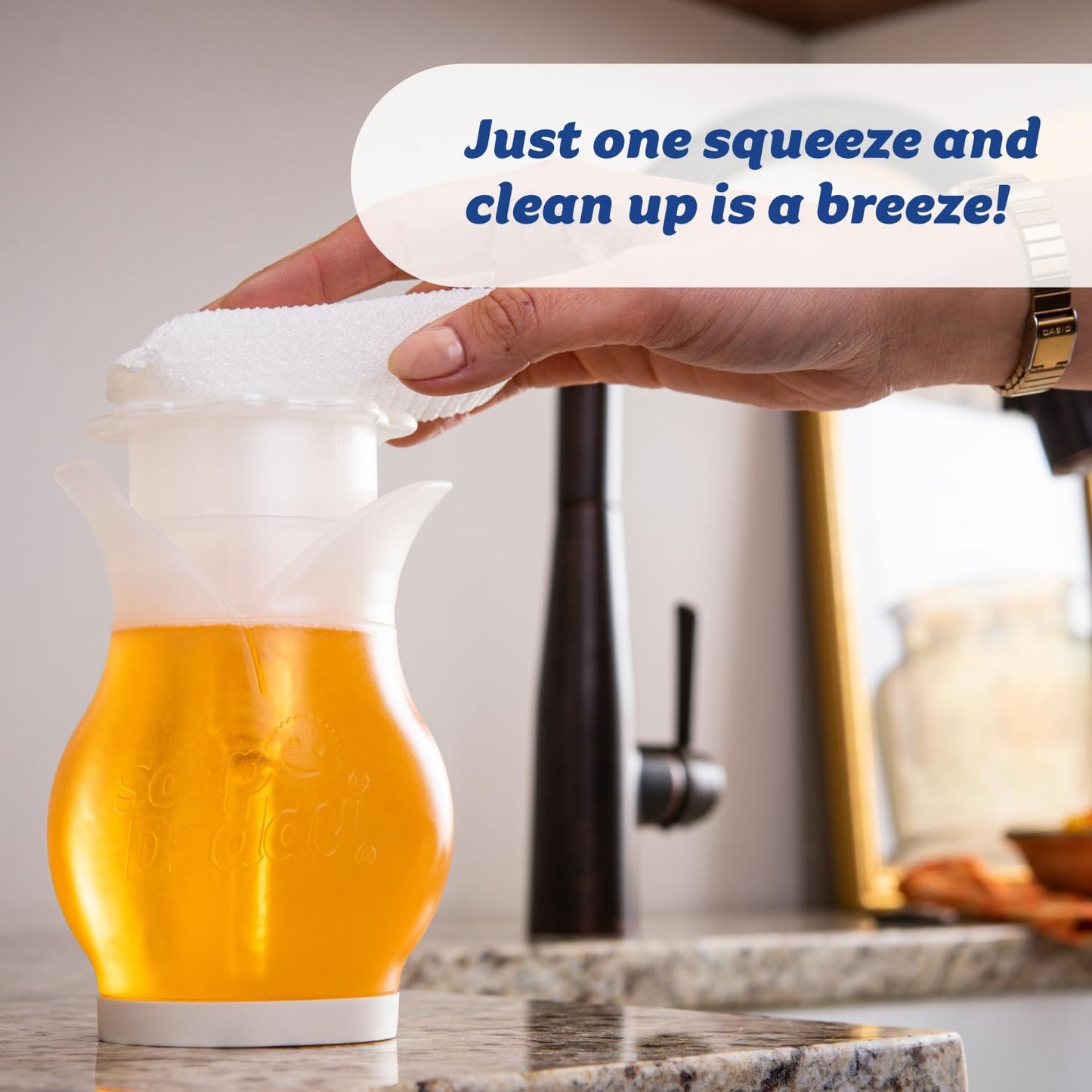 Scrub Daddy Soap Daddy - Dual-Sided Liquid Dish Soap Dispenser for Kitchen & Bathroom - Refillable & Easy to Use - 1 Count (6 Pack)