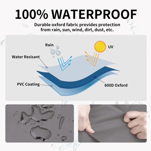 Easy-Going Waterproof Outdoor Chair Cover - Heavy Duty Windproof Furniture Protection | 2 Pack (33.5"Wx31.5"Dx36"H, Gray/Dark Gray)