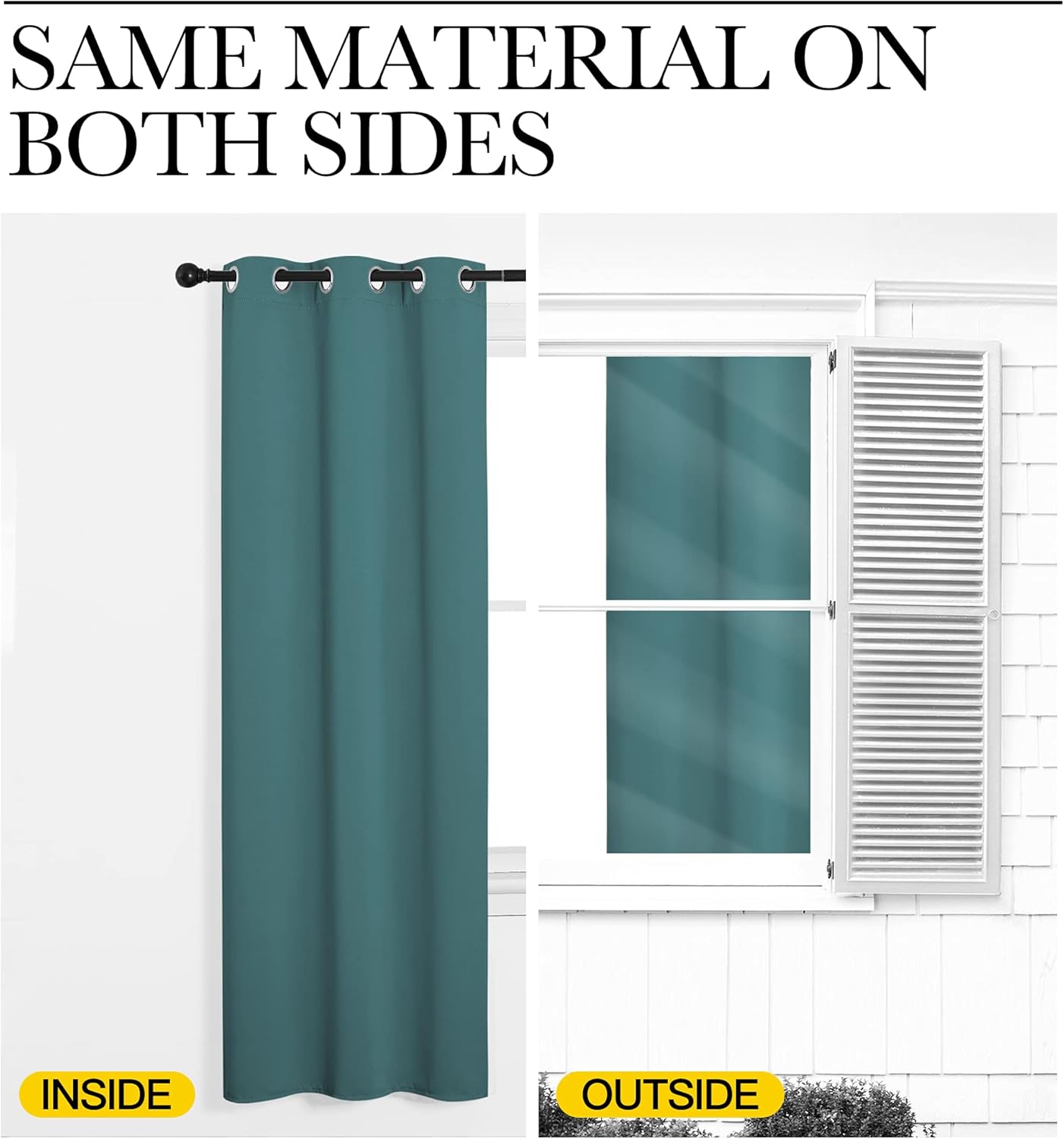 NICETOWN Sea Teal Blackout Curtains - Thermal Insulated Drapes for Bedroom | 78" Length, 2 Panels, 42" Wide