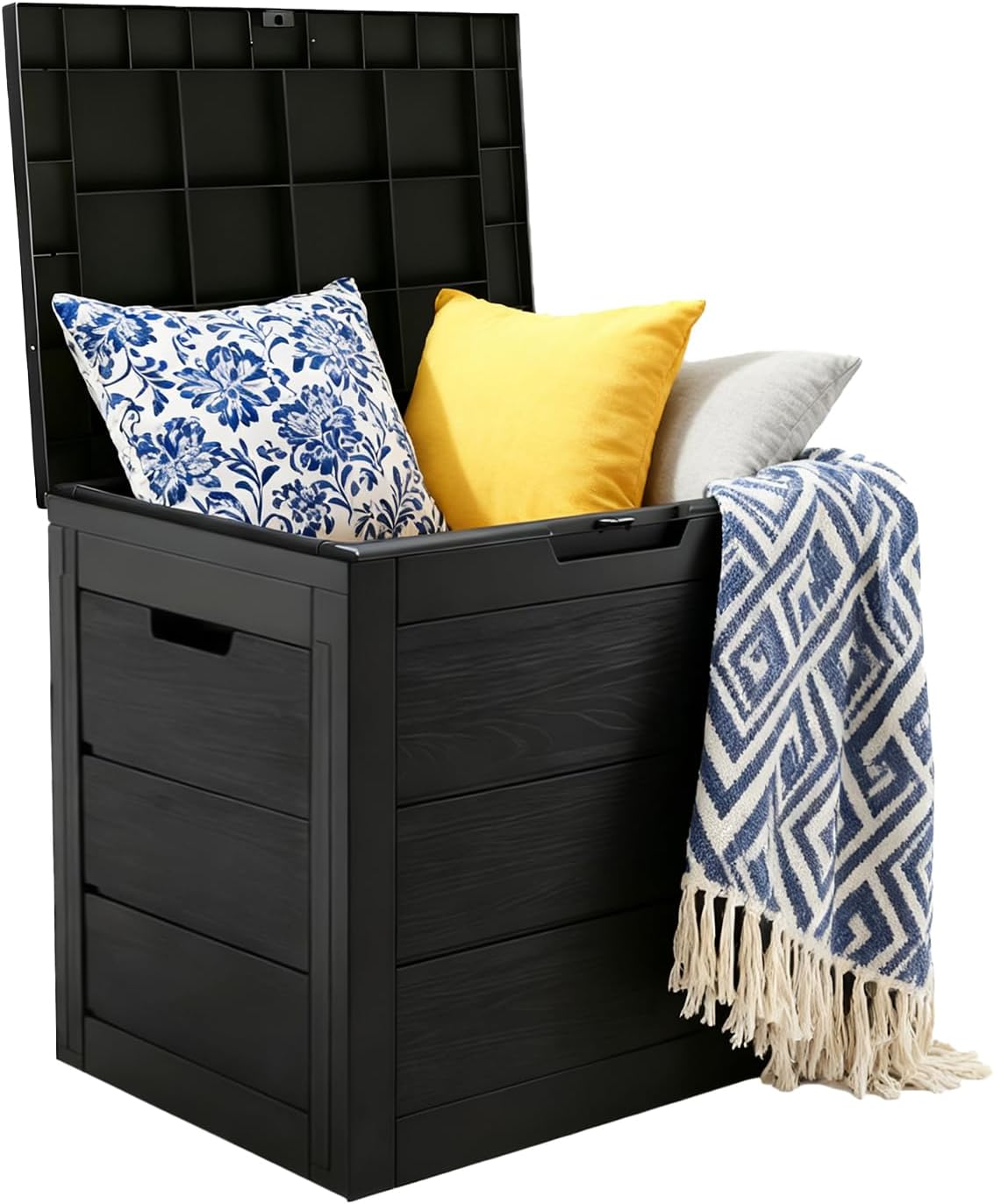 Skiennix 35 Gallon Outdoor Storage Box - Waterproof Resin Deck Box for Cushions & Tools