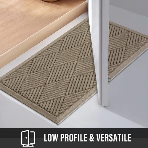 HIYARD Sturdy Front Door Mat - Absorbent, Non-Slip, Stain & Fade Resistant | 30×17, Beige Doormat