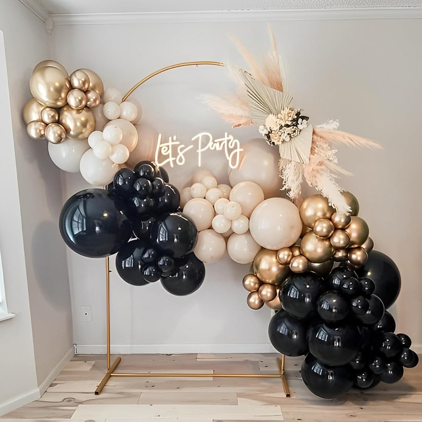 Voircoloria Metallic Gold Balloon Garland Kit - 90 Pack in 5/10/12/18 Inch Sizes for Weddings & Celebrations