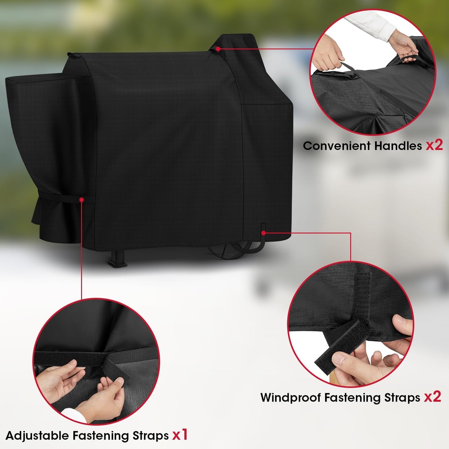 Unicook Pellet Grill Cover - Waterproof Protection for Pit Boss 820 & 850 | All-Weather BBQ Smoker Shield
