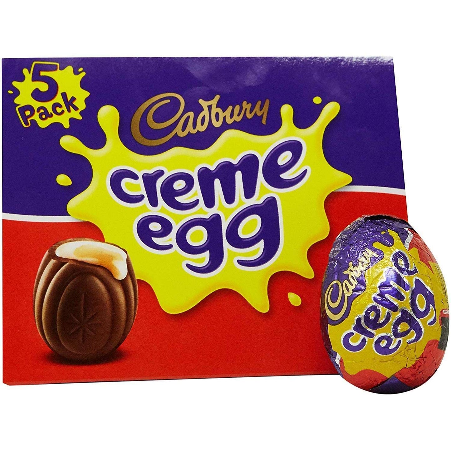 Original Cadbury Crème Eggs Imported From The UK England Milk Chocolate Egg With White & Yellow Fondant Filling Creme Chocolate Gooey Fondant Filling