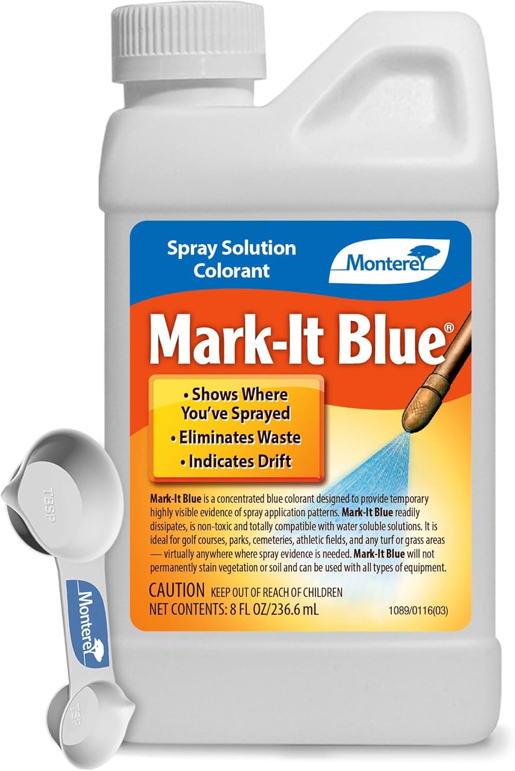 Monterey Mark-It Blue Colorant Spray Solution - 8 oz Chemical Marker Dye for Insecticides & Herbicides