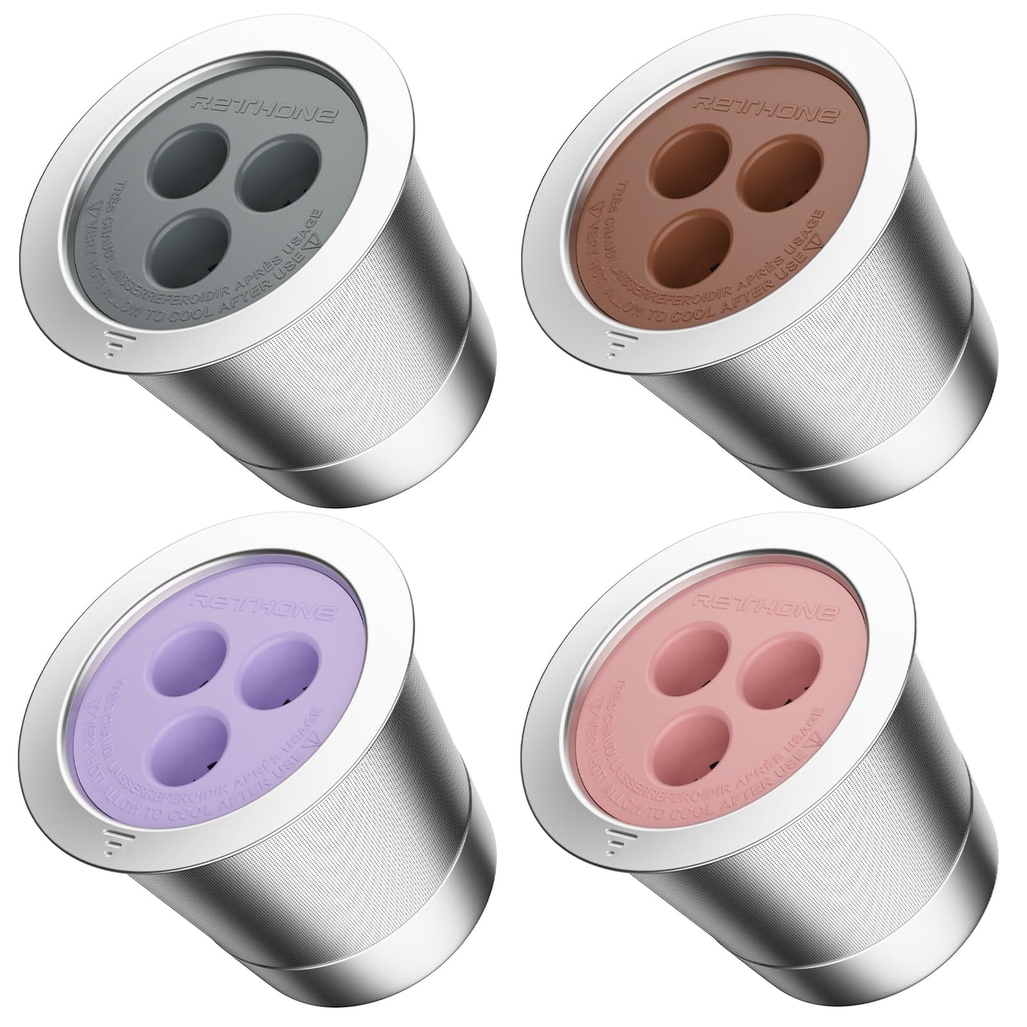 RETHONE Reusable K Cups Coffee Pods Compatible with Ninja Coffee Maker, Stainless Steel Reusable Coffee Filters for Ninja CFP201 CFP300 CFP301 CFP305 CFP307 CFP400 Dual Brew Pro (2 Packs)