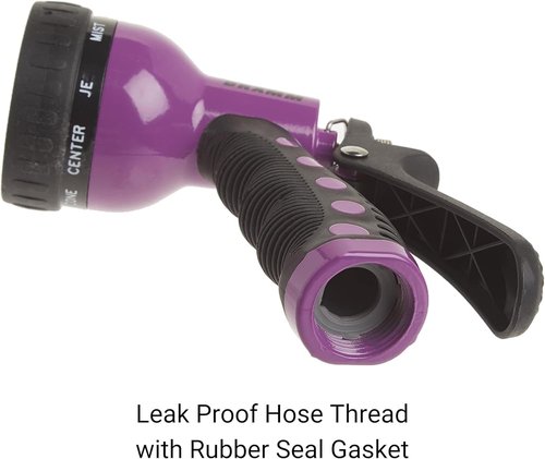 Dramm Revolver Heavy Duty Metal Garden Hose Nozzle - 9 Spray Patterns, Ergonomic Grip, High Pressure - Orange