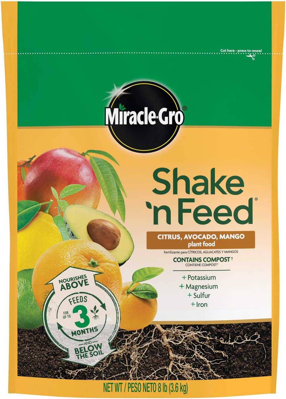 Miracle-Gro Citrus, Avocado & Mango Plant Food - Shake 'n Feed Formula, 8 lbs.