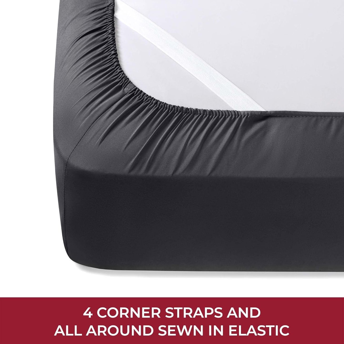 Mellanni RV Short Queen Sheets - Luxury Hotel Bedding | Extra Soft & Cooling - Deep Pocket up to 10 Inch (Black)