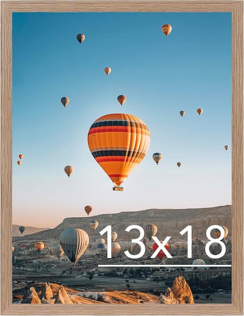 JCJMY 13x18 Rustic Brown Picture Frame - Versatile Wall Hanging for Horizontal & Vertical Photos