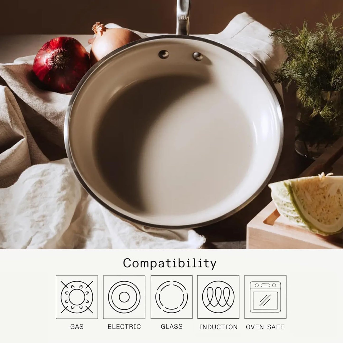 Made In Cookware 10" Ceramic Non-Stick Frying Pan | 5-Ply Stainless Clad, Stay-Cool Handle, USA-Made