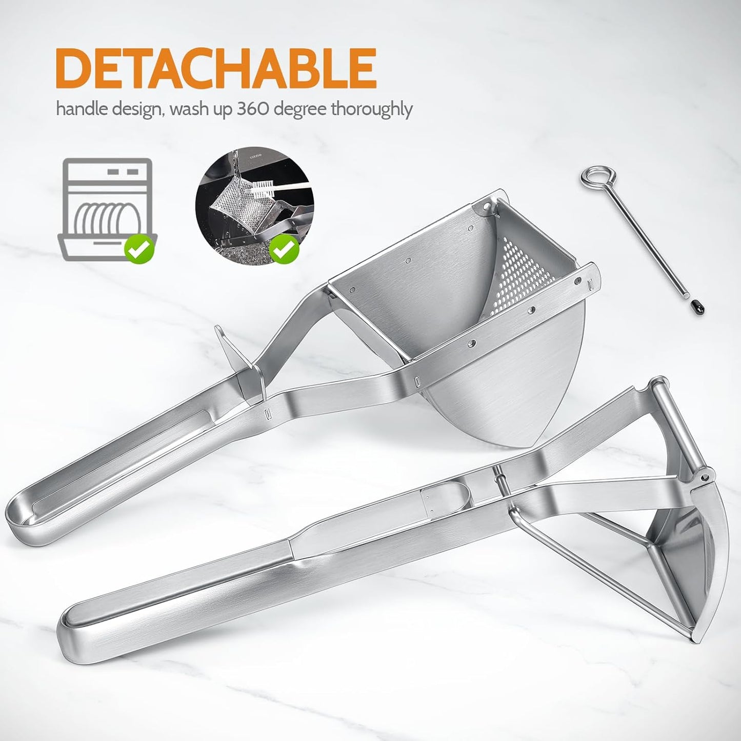 Sopito Stainless Steel Potato Ricer - Perfect Masher for Home & Commercial Use | Pack of 2