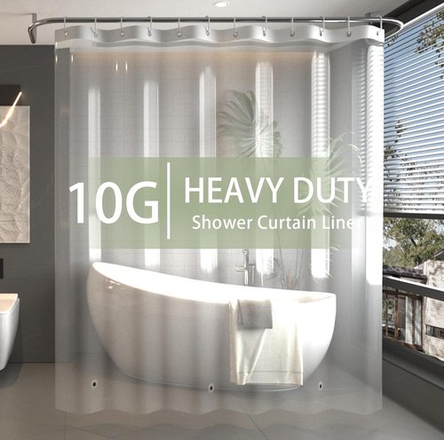 Heavy Duty Shower Curtain by [Brand Name] - Waterproof Clear PEVA Liner with 12 Rust-Proof Grommets | 72x72 Inch