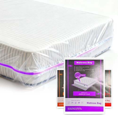 Gooo&Ma Mattress Bag - 6Mil Waterproof Zippered Cover for Moving & Storage | Twin Size, Purple
