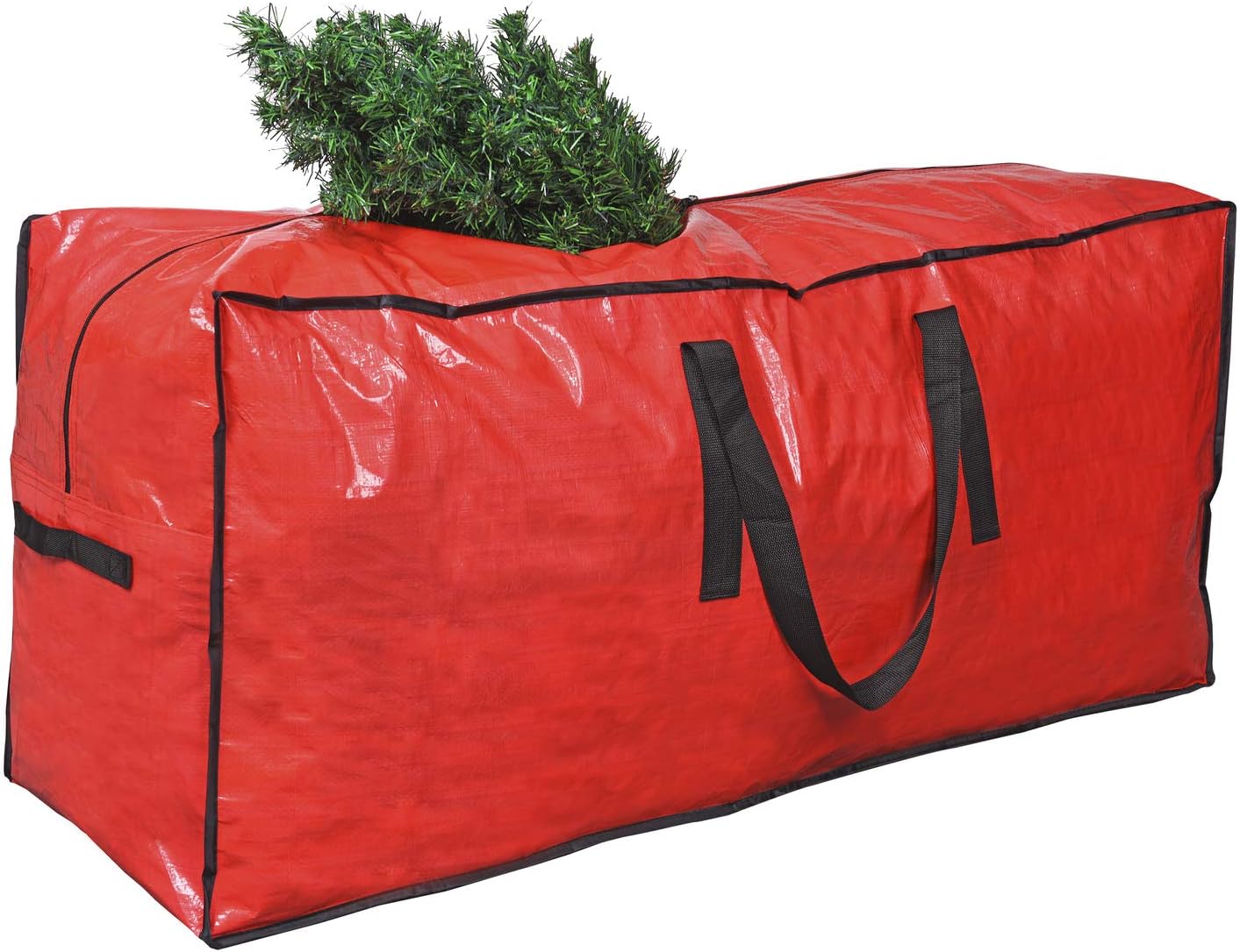 Primode Christmas Tree Storage Bag - Fits Up to 7.5 Ft Disassembled Trees | Protective Zippered Case (Red)