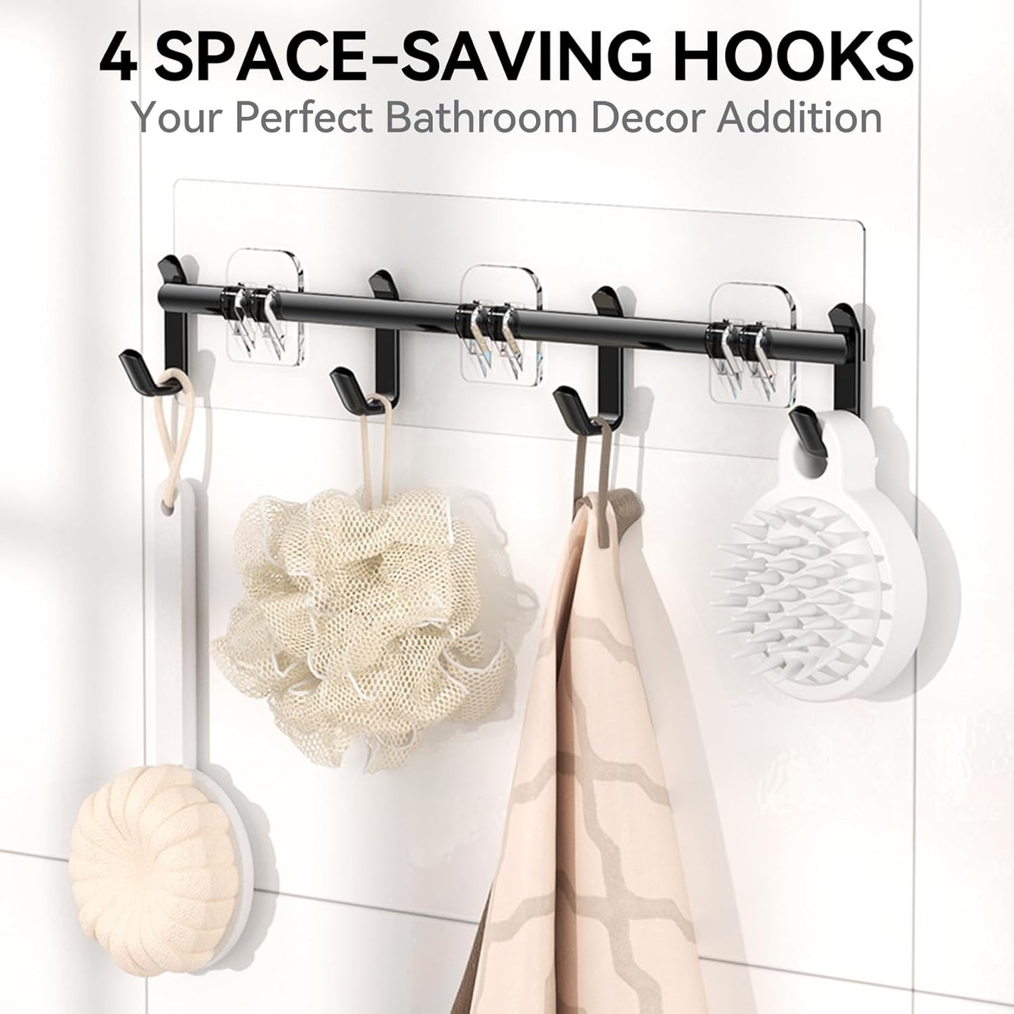 YASONIC Shower Caddy | Rustproof Adhesive Shelves for No-Drill Bathroom Organization | 6 Pack XXL Size